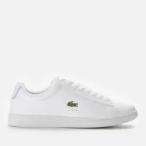 Image of Lacoste Womens Carnaby Evo 0722 1 Leather Cupsole Trainers - White/Light Pink - UK 4