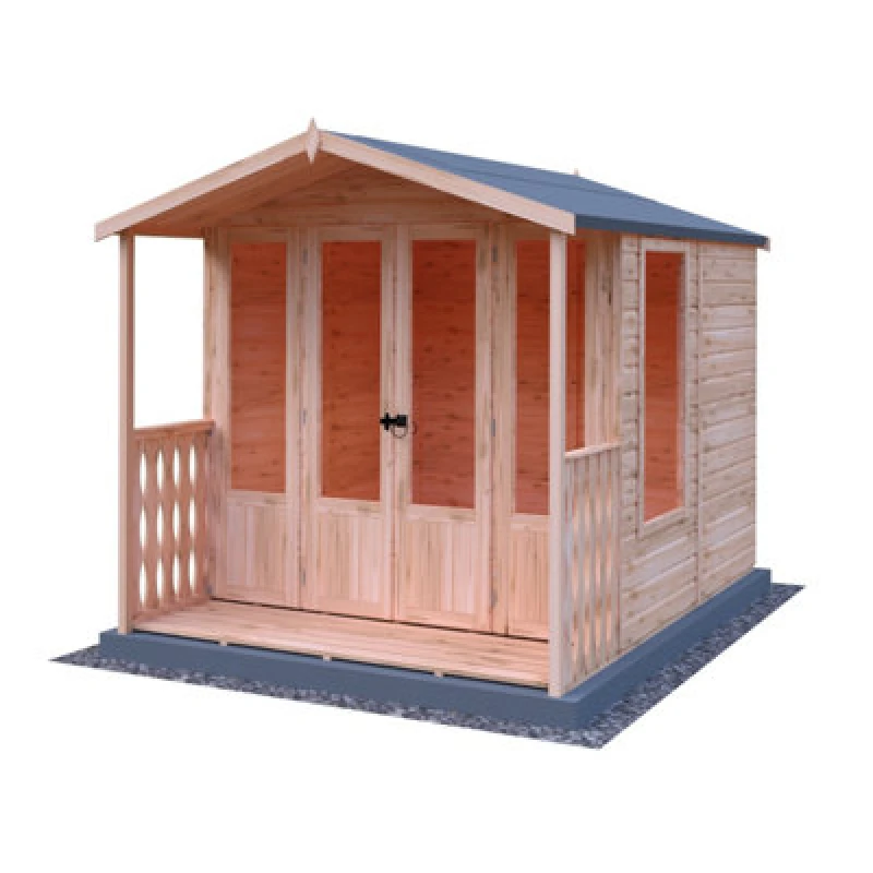 Image of Shire Parham SummerHouse With Verandah - Brown Brown 7 x 7ft