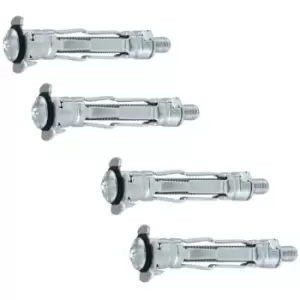 Image of Hollow Wall Anchors Cavity Wall Heavy Duty Metal Plasterboard - Size M4 x 38mm - Pack of 30