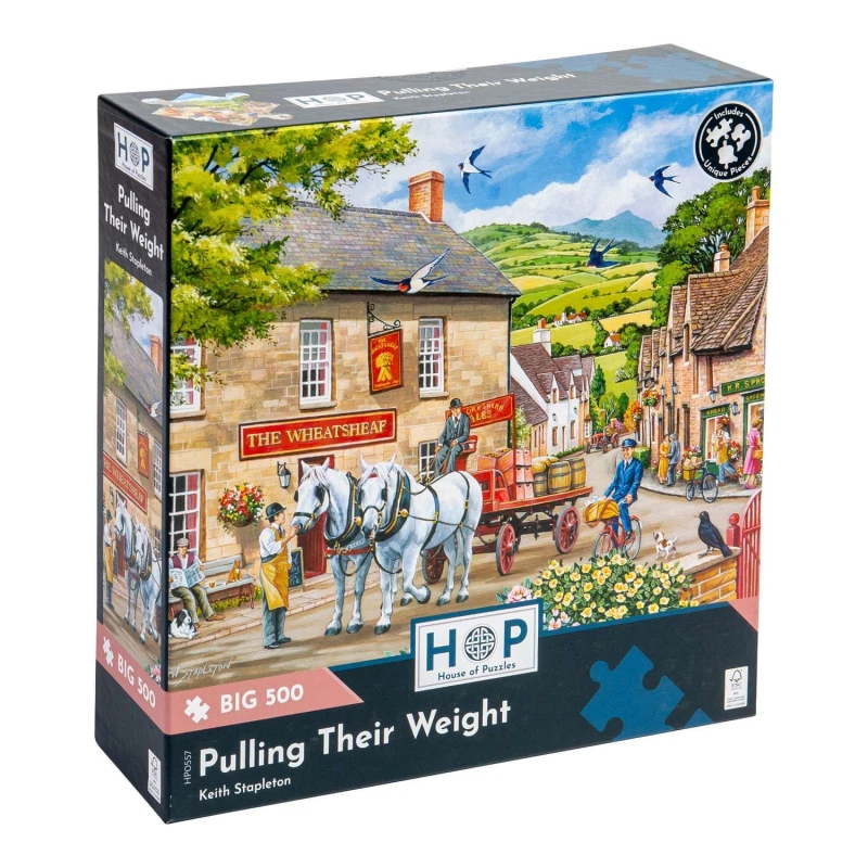 Image of The House Of Puzzles Pulling Their Weight, BIG 500 Piece Jigsaw Puzzle Multi unisex