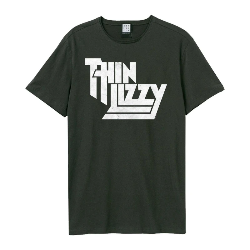 Image of Amplified Amplified Men Thin Lizzy Logo T-Shirt in Charcoal Size: Small Charcoal S Male 5063470005598