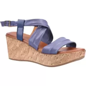 Image of Hush Puppies Womens Monique Wedge Leather Strappy Sandals UK Size 7 (EU 40)