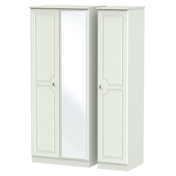 Image of Robert Dyas Montego Ready Assembled 3-Door Mirrored Wardrobe - Ash Grey