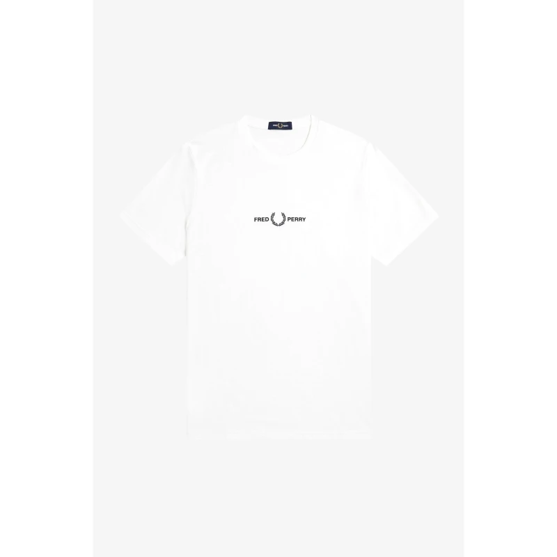 Image of Fred Perry Embroidered Logo T Shirt White 100 male L