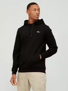 Image of Lacoste Sports Pullover Sport Fleece Hoodie - Black, Size S, Men
