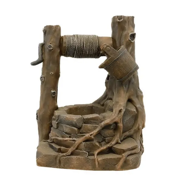 Image of Streetwize Old Brick Well Solar Water Feature - Brown 53x43x64