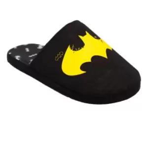 Image of Batman Mens Distressed Logo Slippers (9 UK-10 UK) (Black/Yellow)