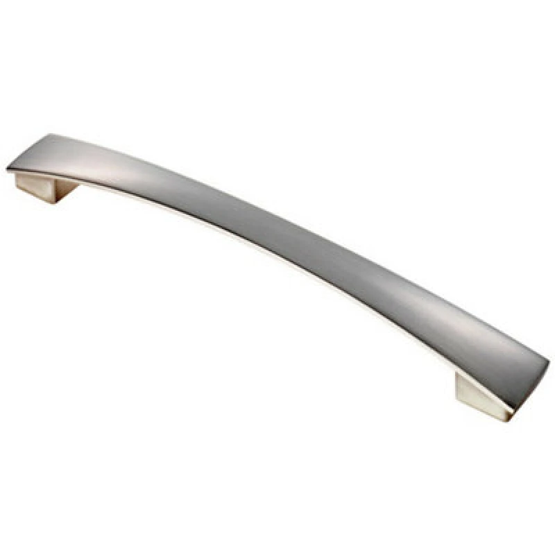 Image of Loops Curved Bow Pull Handle 218.5 x 26mm 192mm Fixing Centres Satin Nickel Metallics unisex