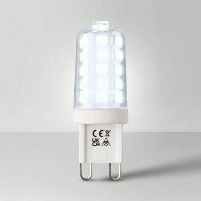 Image of ValueLights 10 Pack G9 Clear Thermal Plastic Capsule LED 3W Cool White 6500K 300lm Light Bulb Clear