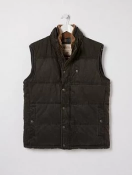 Image of FatFace Paignton Coated Gilet - Brown , Brown Size M Men