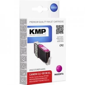 Image of KMP Ink replaced Canon CLI-551M, CLI-551M XL Compatible Magenta C92 1519,0006