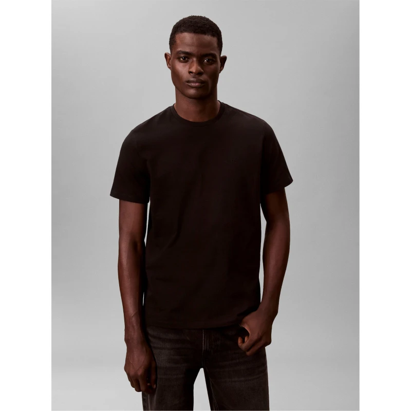 Image of Calvin Klein Jeans Embroidered Logo Short Sleeve T-Shirt Black Men S;M;L;XL