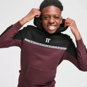 Image of 11 Degrees Taped Pullover Hoodie - Mulled Red/Black - 10-12 Years
