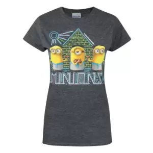 Image of Minions Womens/Ladies Egyptian T-Shirt (L) (Charcoal)