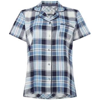 Image of Maison De Nimes Mix and match check revere PJ top - Navy