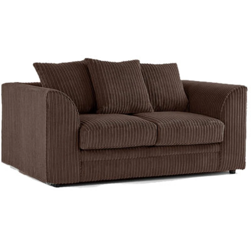 Image of Furnishings For Less UK Luxor Jumbo Cord Chocolate Fabric 2 Seater Sofa
