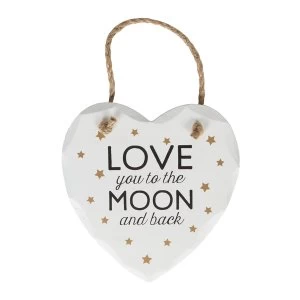 Image of Sass & Belle Love You To The Moon Golden Stars Heart Plaque