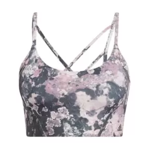 Image of adidas Yoga Light-Support Long Line Graphic Bra Womens - Magic Mauve / Carbon / Black