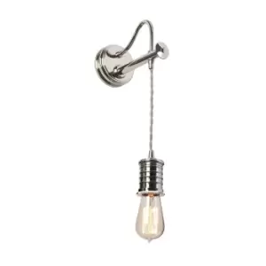 Image of Wall Light Sconce Highly Polished Nickel Finish LED E27 60W Bulb d00464