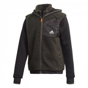 Image of adidas Boys Winter Track Top Loose - Khaki/Black