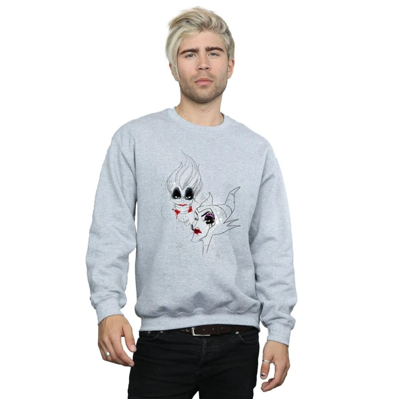 Image of Disney Men Villains Wicked Sweatshirt in Grey Size: Small Grey S Male 5057736927786