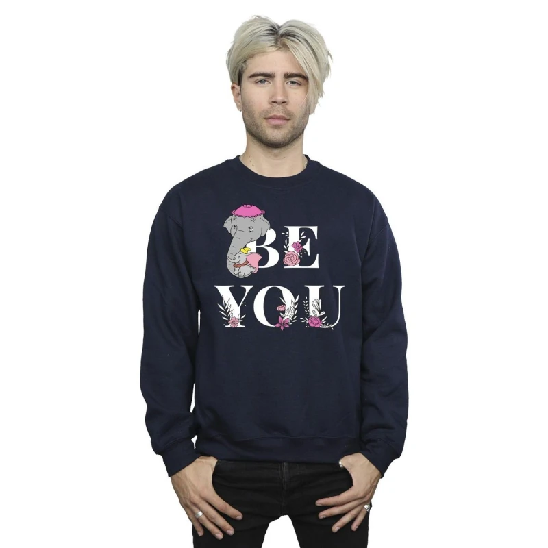Image of Disney Men Dumbo Be You Sweatshirt in Navy Size: Small Navy S Male 5059934381223