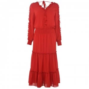 Image of Biba Frill Tier Dress - Red