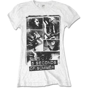 Image of 5 Seconds of Summer - Photo Blocks Womens Small T-Shirt - White