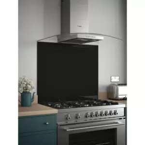 Image of Splashback - Black Gloss Glass Kitchen 900mm x 750mm - Black