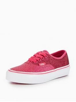 Image of Vans UY Authentic Glitter Childrens Trainer Pink Size 1