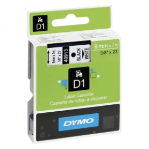 Image of Dymo 40913 Black on White Label Tape 9mm x 7m
