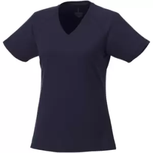 Image of Elevate Womens/Ladies Amery Short Sleeve Cool Fit V-Neck T Shirt (S) (Navy)