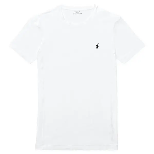 Image of RALPH LAUREN Short Sleeve Crew Neck Jersey T Shirt - White S