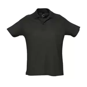 Image of SOLS Mens Summer II Pique Short Sleeve Polo Shirt (XS) (Black)