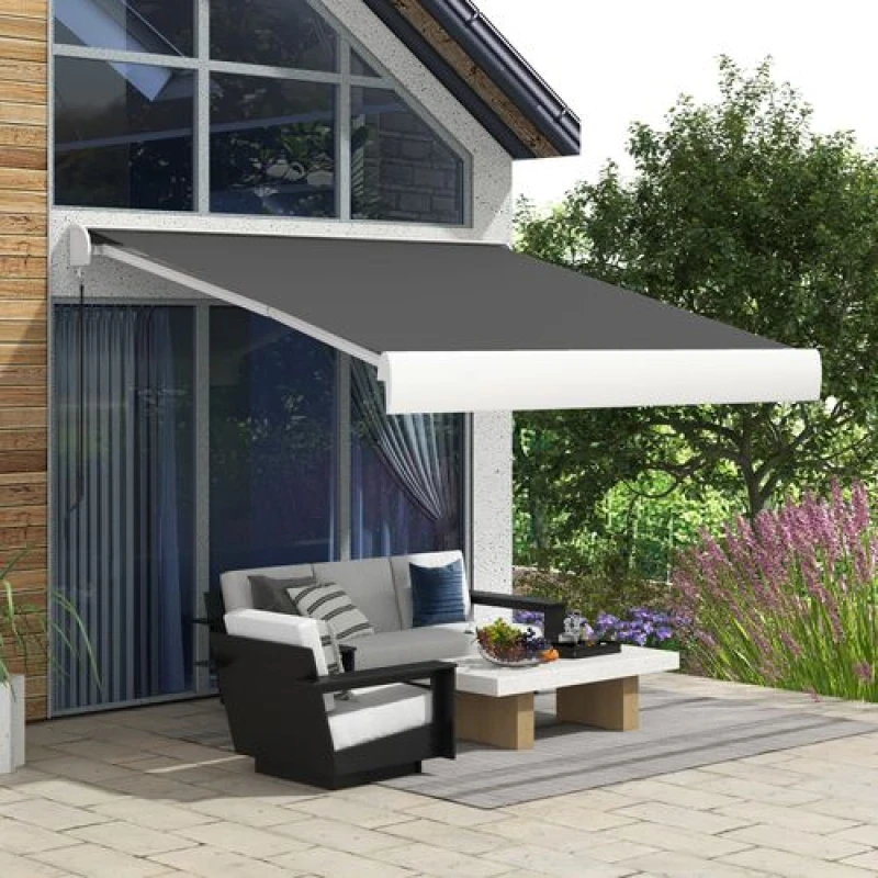 Image of Outsunny 3 X 2.5M Electric Retractable Awning Sun Canopies, Grey 840-255V70GY