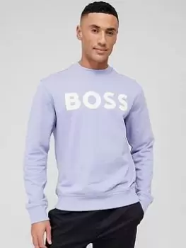 Image of BOSS WeBasicCrew Sweatshirt - Light Purple , Light Purple, Size L, Men