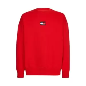Image of Tommy Jeans Badge Crew Neck Sweatshirt - Red