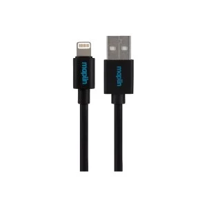 Image of Maplin Premium Lightning Connector to USB A Male Cable 0.75m Black