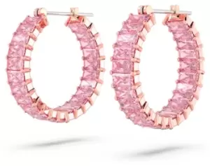 Image of Swarovski 5657726 Matrix Hoop Earrings Rose Gold-Tone Jewellery