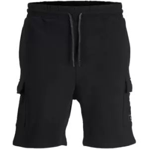 Image of Jack and Jones Cargo Sweat Shorts - Black