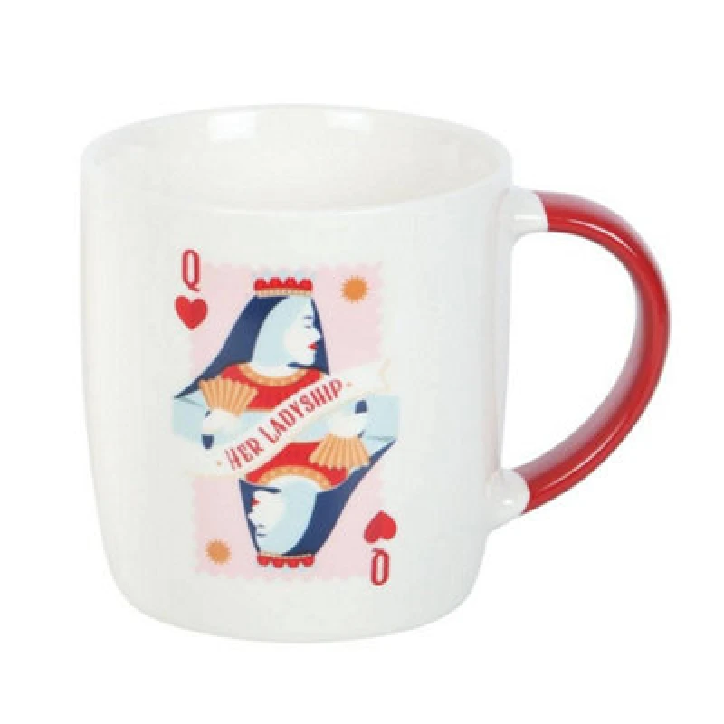 Image of Something Different Something Different Her Ladyship Playing Card Mug in White White One Size Unisex 5063693979645