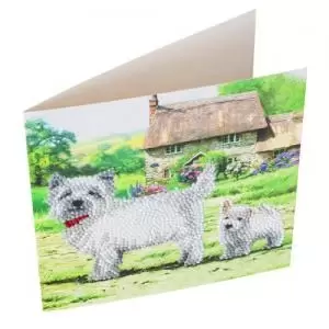 Image of Crystal Art Westie 18 x 18cm Card CCK-A52 10243CB