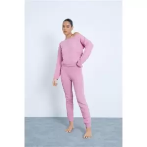 Image of I Saw It First Dusky Pink Cable Knitted Jumper & Jogger Co-Ord Set - Pink