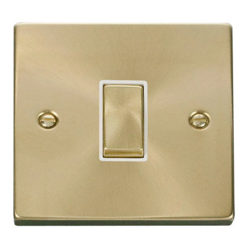 Image of SE Home Satin / Brushed Brass 10A 1 Gang Intermediate Ingot Light Switch Gold unisex