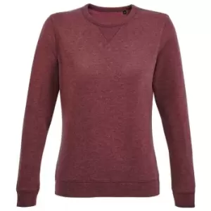 Image of SOLS Womens/Ladies Sully Heathered Sweatshirt (S) (Ox Blood)