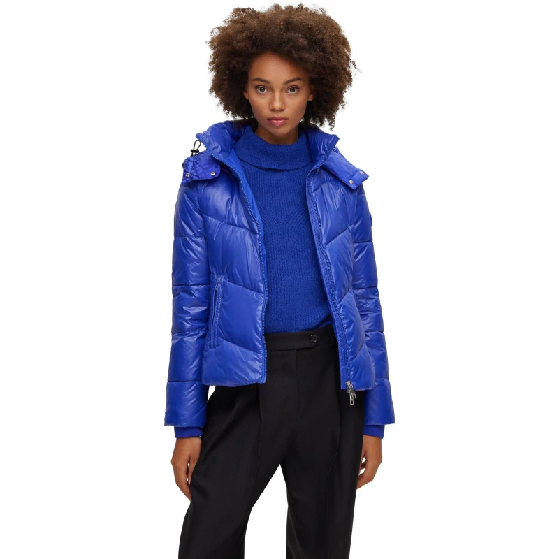 Image of Boss Womens Pepule3 Medium Puffer Jacket Blue female 4 (XXS)