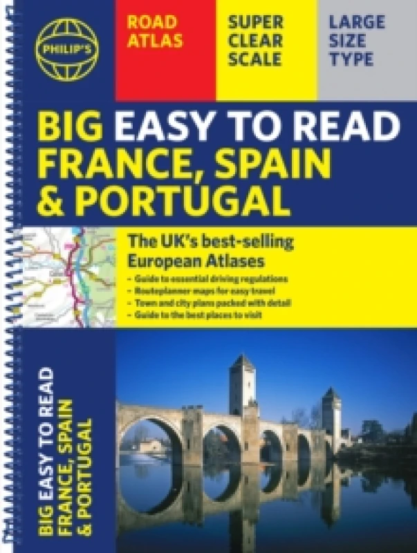 Image of Philip's Big Easy to Read France, Spain & Portugal Road Atlas : (Traveller's edition A3 Spiral) Spiral bound