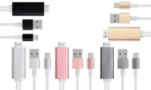 Image of HDMI Cables for iPhone or iPad: One / Black