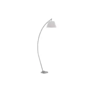Image of Susi Arc Floor Lamp, Grey Fabric Shade