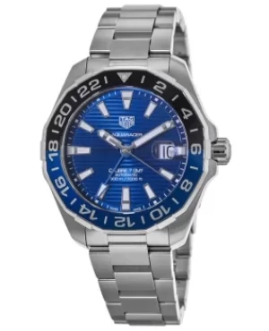 Image of Tag Heuer Aquaracer 300M Automatic GMT Blue Dial Steel Mens Watch WAY201T.BA0927 WAY201T.BA0927